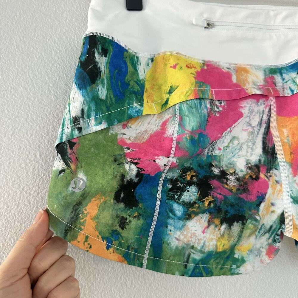 Lululemon Speed Up Shorts Multi Colored Size 8 Athletic Gorpcore Running Indie - Picture 10 of 15
